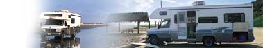 アメリカ レンタルキャンピングカー（モーターホーム）の旅 海辺にたたずむモーターホーム